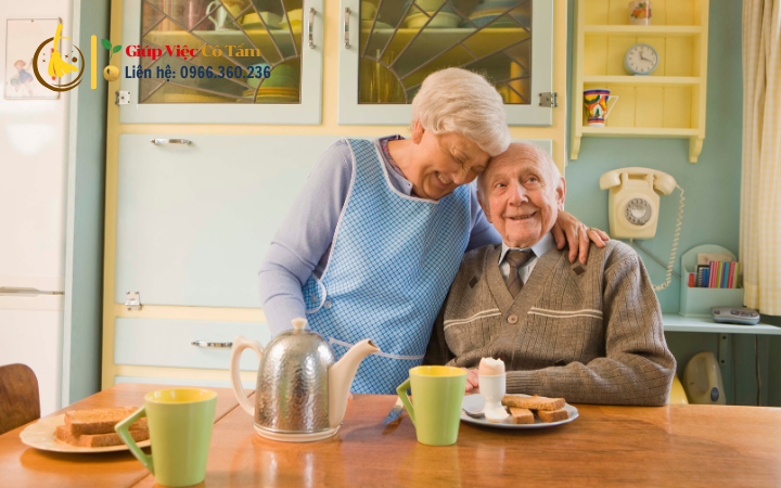 Chăm sóc người già: Tình yêu và sự quan tâm.