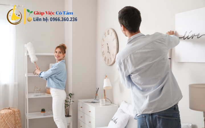 Dọn phòng ngủ: Tạo không gian yên tĩnh cho giấc ngủ.