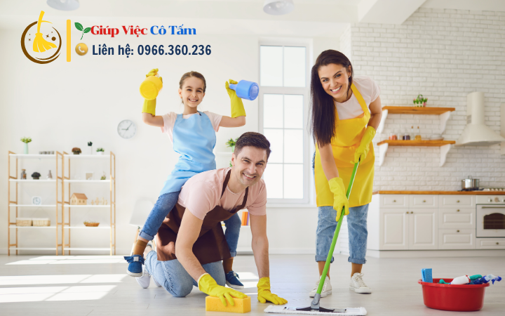 Tạo thói quen làm công việc nhà đơn giản cho mọi người.