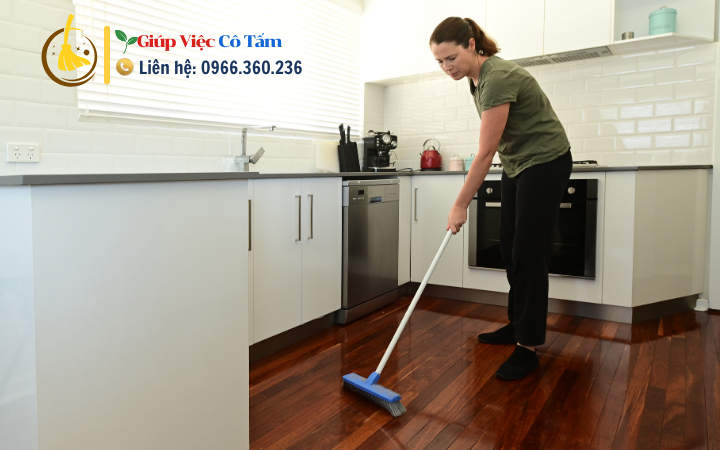 Sống khỏe mạnh với quét dọn nhà cửa thường xuyên.