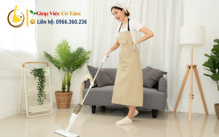 Dọn dẹp phòng khách mang lại cảm giác ấm áp.