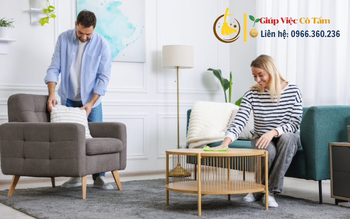 Bí quyết dọn dẹp phòng khách không tốn thời gian.