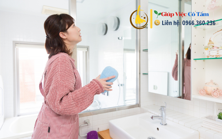 Làm sạch phòng tắm mang lại không gian thư giãn.