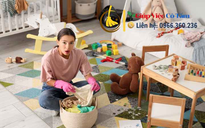 Sắp xếp đồ chơi trẻ em tạo không gian gọn gàng