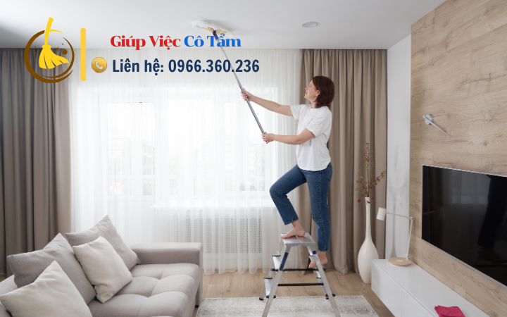 Chia sẻ mẹo lau trần nhà dành cho gia đình bận rộn.