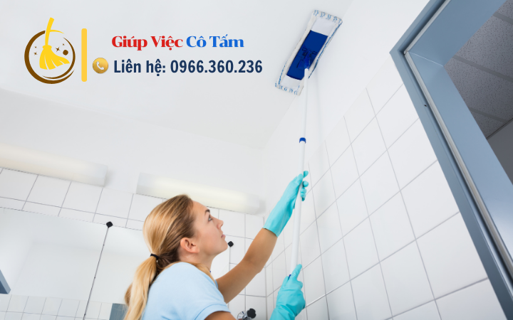 Dễ dàng thực hiện mẹo lau trần nhà tại nhà.