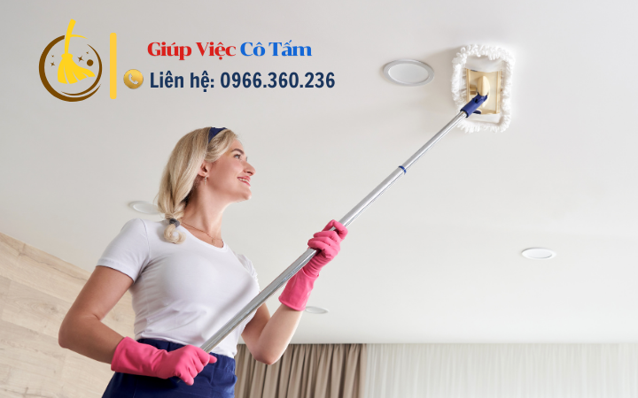 Đánh bay bụi bẩn với mẹo lau trần nhà nhanh gọn.