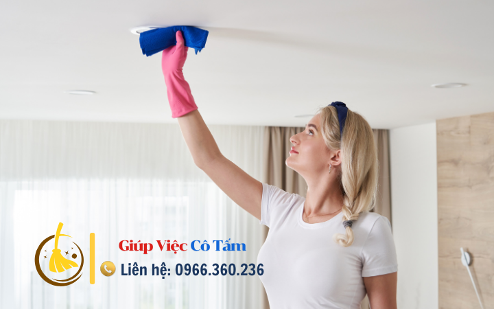 Gợi ý hay cho mẹo lau trần nhà an toàn, hiệu quả.